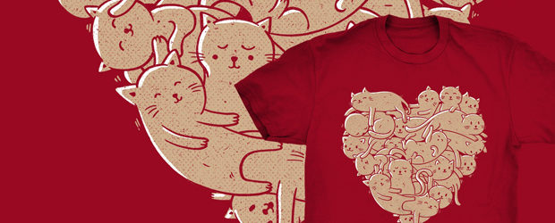 I Love Cats Heart t-shirt design