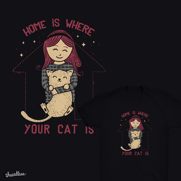 "Home Is Where Your Cat Is" t-shirt design