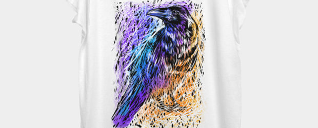 Raven color t-shirt design