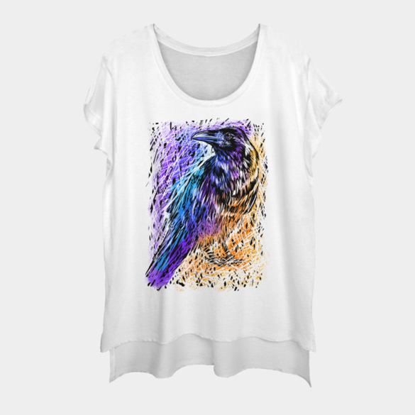 Raven color t-shirt design