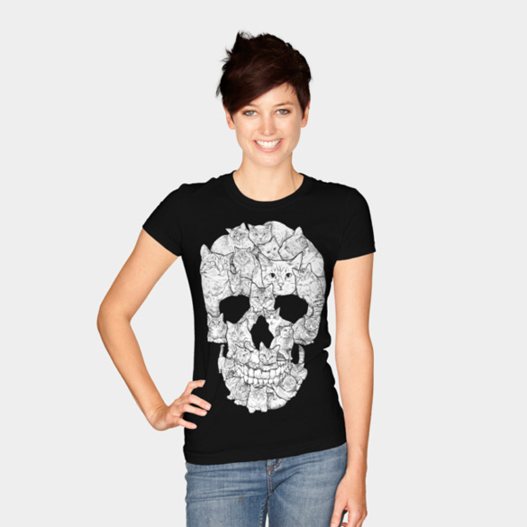 Sketchy Cat Skull t-shirt design