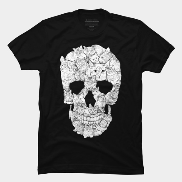 Sketchy Cat Skull t-shirt design