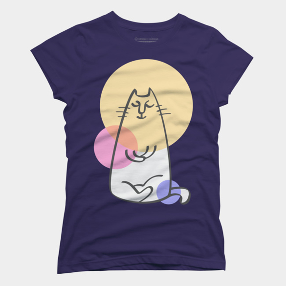 Cute cat is meditating t-shirt design