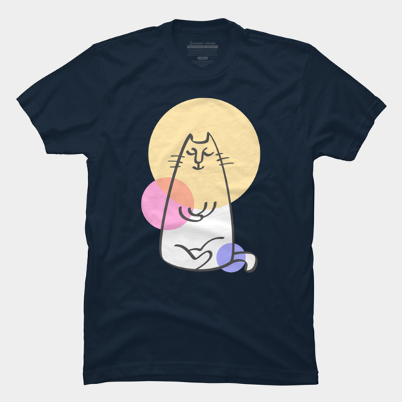 Cute cat is meditating t-shirt design