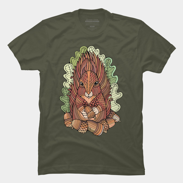 Fantastical Forest Red Squirrel t-shirt design