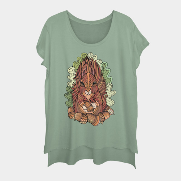 Fantastical Forest Red Squirrel t-shirt design