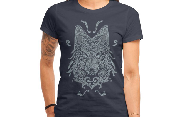 Ornate Wolf t-shirt design - Fancy T-shirts