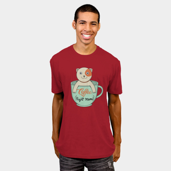 Cat Coffee Right Meow t-shirt design