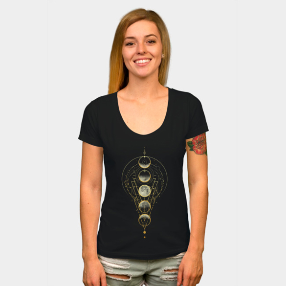 Moon Phases Abstract Geometry t-shirt design