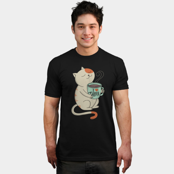 Cat and Coffee t-shirt design