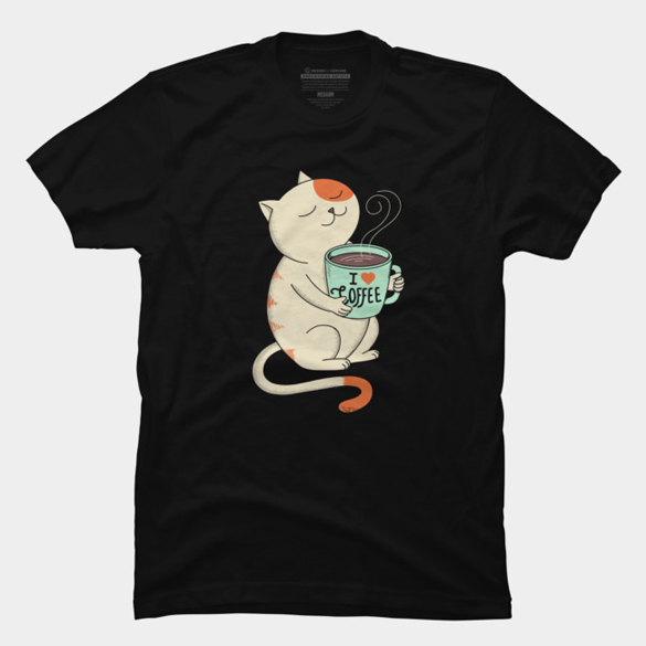 Cat and Coffee t-shirt design