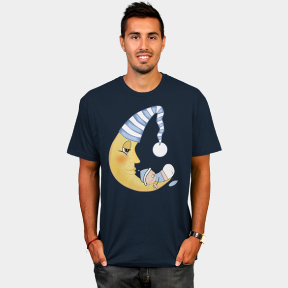 Crescent moon and baby t-shirt design
