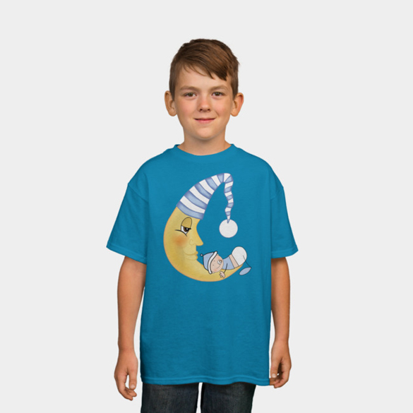 Crescent moon and baby t-shirt design