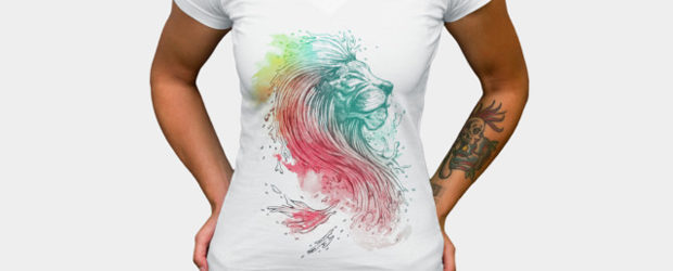 Neon Lion t-shirt design