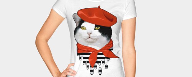 Cat Frenchman t-shirt design