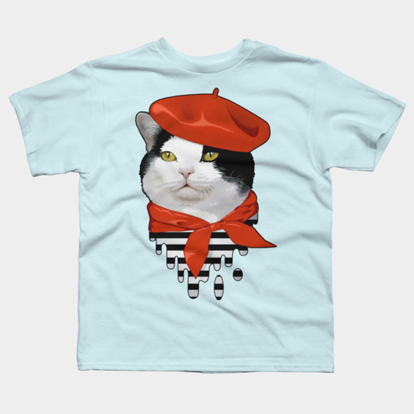 Cat Frenchman t-shirt design