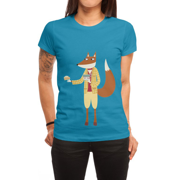 Country Fox Takes Tea t-shirt design