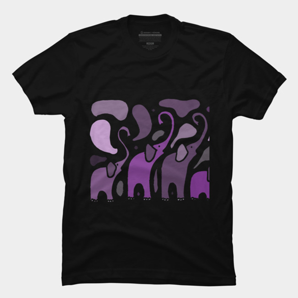 Funny Purple Elephants Art Abstract t-shirt design