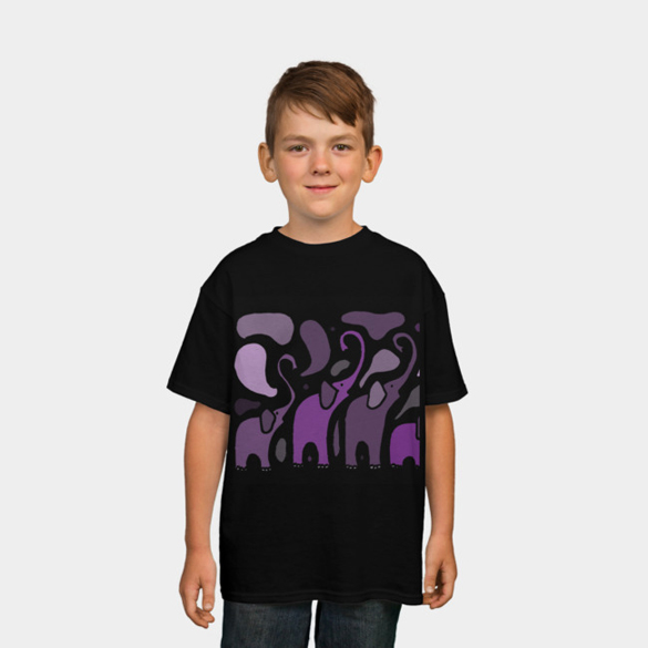 Funny Purple Elephants Art Abstract t-shirt design