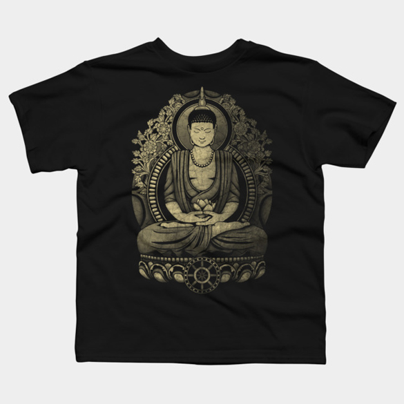 Gautama Buddha Weathered Halftone t-shirt design