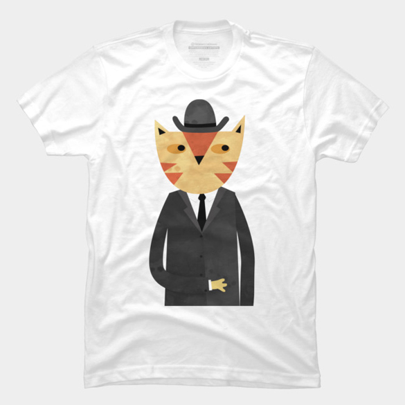 Ginger Cat in a Bowler Hat t-shirt design