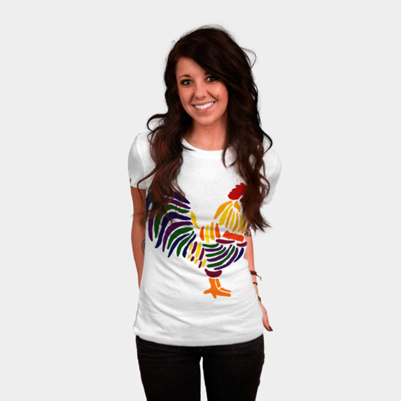 Colorful Artistic Rooster t-shirt design