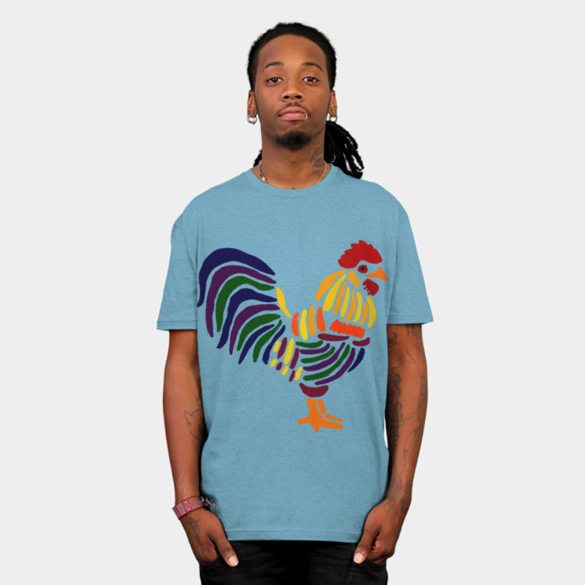 Colorful Artistic Rooster t-shirt design | LaptrinhX / News