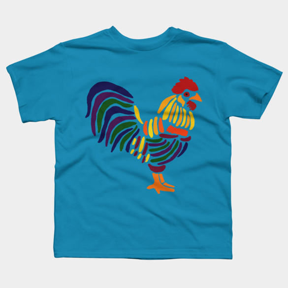 Colorful Artistic Rooster t-shirt design - Fancy T-shirts