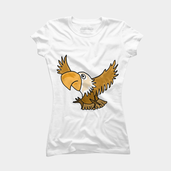 Cool Funny Funky Flying Eagle Cartoon t-shirt design