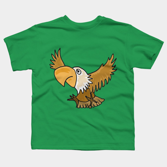 Cool Funny Funky Flying Eagle Cartoon t-shirt design