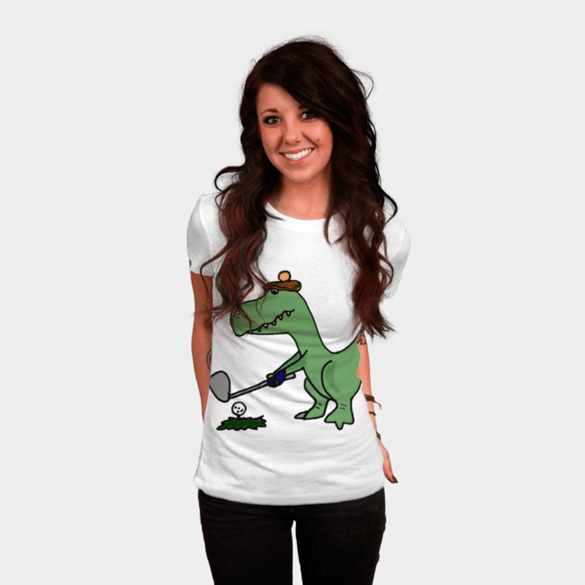 T-Rex Dinosaur Playing Golf t-shirt design