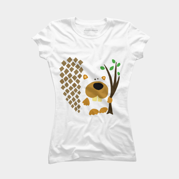 Funny Funky Beaver with Branch t-shirt design