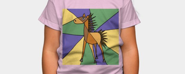 Colorful Folk Art Horse t-shirt design