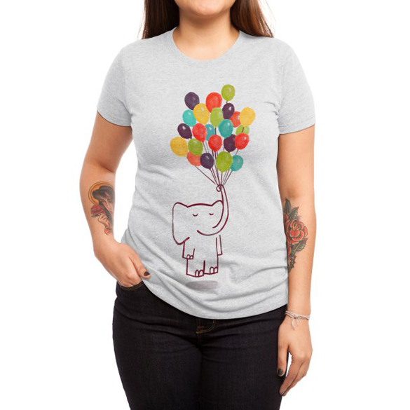 Elephant on balloon t-shirt design