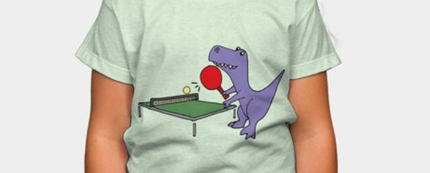 Funny T-rex Dinosaur Playing Table Tennis t-shirt design