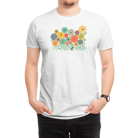 Garden with cat t-shirt design