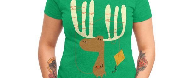 Moose vs kite t-shirt design