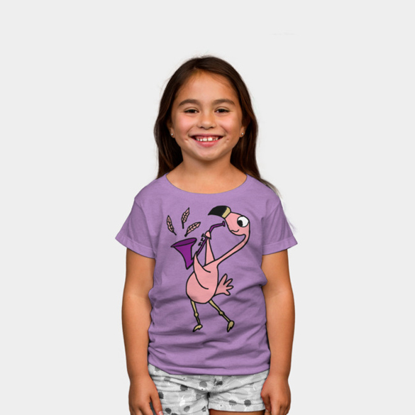 Pink Flamingo Jazzing with Saxphone t-shirt design