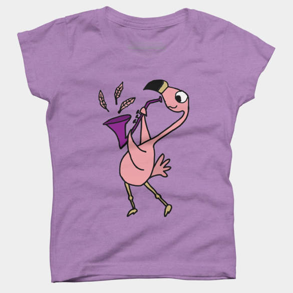 Pink Flamingo Jazzing with Saxphone t-shirt design