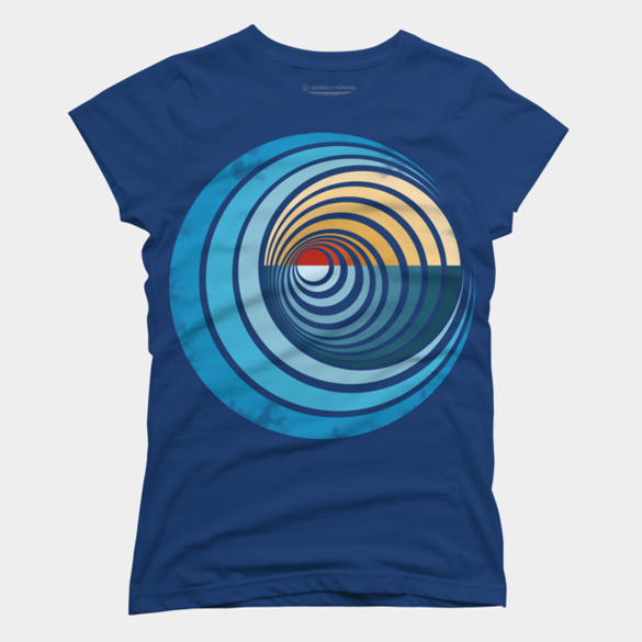 Sunset waves t-shirt design