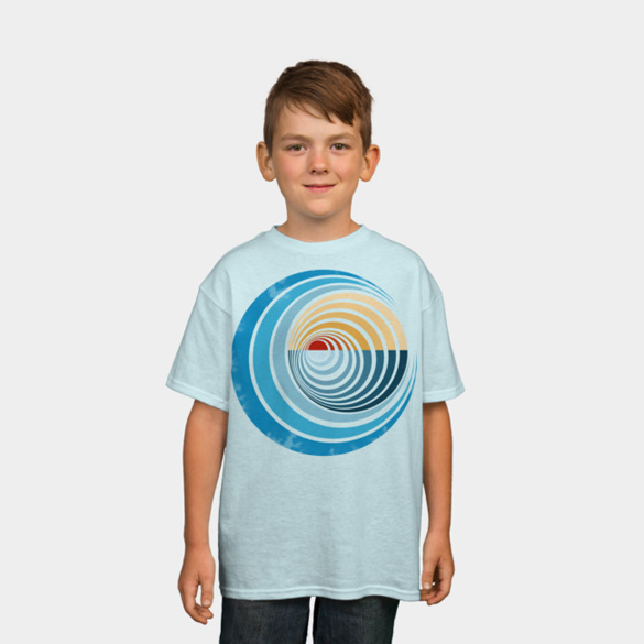 Sunset waves t-shirt design