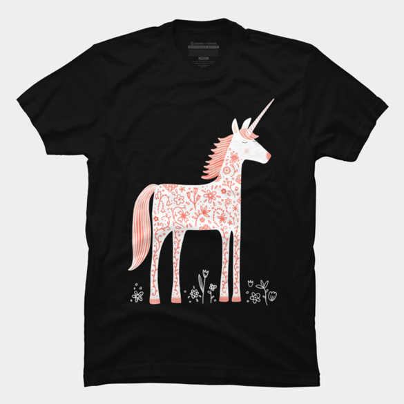 Unicorn with Flowers t-shirt design