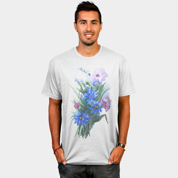 Watercolor wildflowers t-shirt design