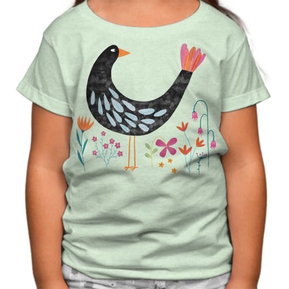 Bird with a Fancy Tail t-shirt design