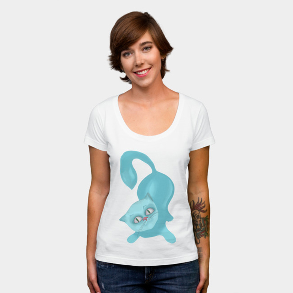 Blue cat t-shirt design