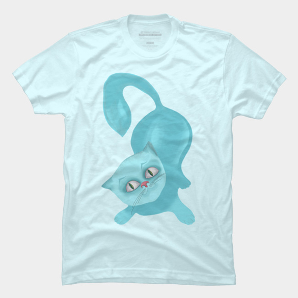 Blue cat t-shirt design