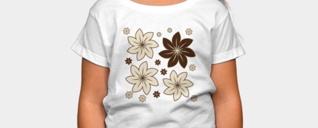 Brown floral t-shirt design