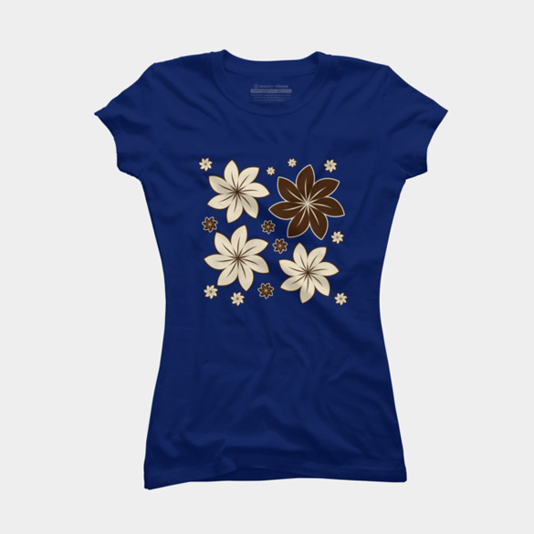 Brown floral t-shirt design
