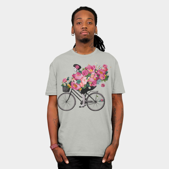 Floral bicycle t-shirt design
