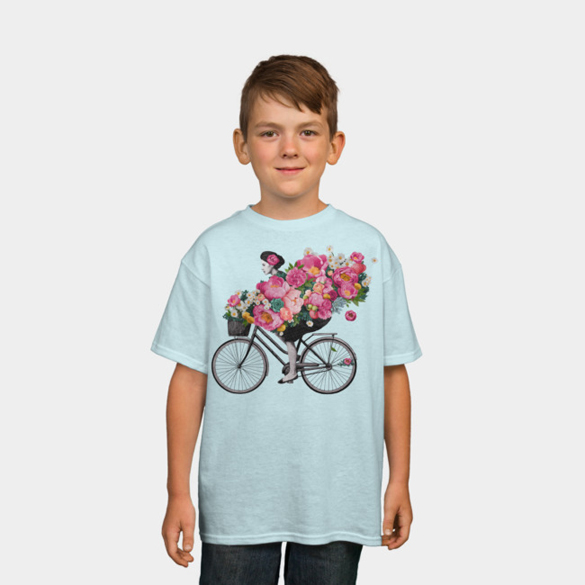 Floral bicycle t-shirt design